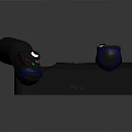 Black PS4 Console With Game Controller Placed On Top Featuring Colorful Buttons