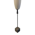 Modern Floor Lamp With White Shade Black Stand And Square Base 3d model