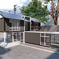 Modern Container Store Container Cafe Container Store Public Building Small Building Post Station Building 3d model
