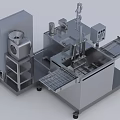 Automated Industrial Equipment With Metal Structure Conveyor Belt Control Panel And Mobile Base