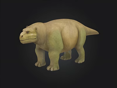 Realistic 3D Dinosaur Model Featuring Brown And Green Skin On Black Background 3d model
