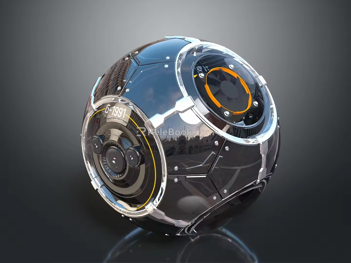 Modern Sci-Fi Equipment Sci-Fi Container Sci-Fi Ball Spherical Container Sci-Fi Item 3d model