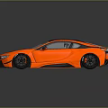 Orange Sports Car With Black Roof And Rear Spoiler Modern Design And High Performance Features