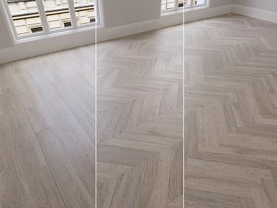 Various Wooden Flooring Designs Featuring Straight And Herringbone Patterns With Natural Wood Grain 3d model