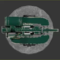 Green Mechanical Arm Weapon System With Rotating Base And Metallic Structure