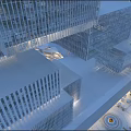 Night Cityscape With Modern Skyscrapers And Illuminated Glass Windows