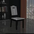 Modern Dining Chair With White Wave Design Backrest And Dark Legs In Bright Living Space