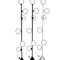 Modern Floor Lamps With Multiple Spherical White Bulbs And Black Gold Poles