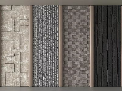 Various Textured Wall Designs With Patterned And Smooth Surfaces For Interior Decor 3d model