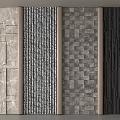 Various Textured Wall Designs With Patterned And Smooth Surfaces For Interior Decor 3d model