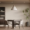 Ancient Style-Ji Feng Chess and Card Room Mahjong Table Chess and Card Table Tea Cabinet Chandelier 3d model