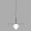 Modern Pendant Light With Circular Metal Plate And White Glass Lampshade Hanging Design