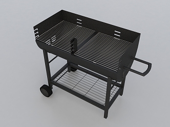 Barbecue grill table skewers 3d model