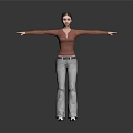 Women Wearing Brown Long Sleeve Top And Light Gray Pants Standing With Arms Outstretched