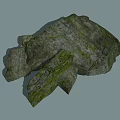 Mossy Natural Stone And Wooden Elements In Rustic Landscape Design