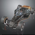Unique Concept Race Car Featuring Dragon Pattern And Sleek Silver Black Exterior