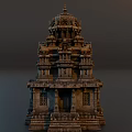 Traditional Indian Temple Architectural Design With Intricate Stone Carvings And Tower Structure