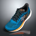 Lightweight Blue Running Shoes with Orange Accents Black Laces and Spark Logo