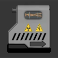 Modern Silver Daily Use Electrical Appliance With Knob Transparent Window And Yellow Warning Signs