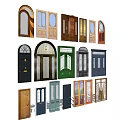 Collection of Various Double Doors with Wooden Glass and Decorative Designs