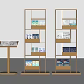 Modern Display Shelves With Brochures And Side Information Podium Stand