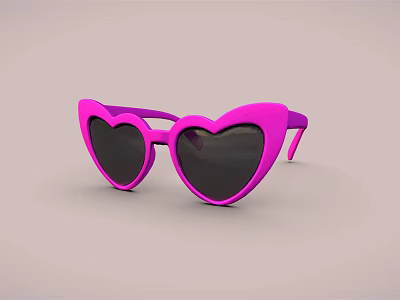 Modern Glasses Heart Glasses 3d model Modern Glasses Heart Glasses 3d model