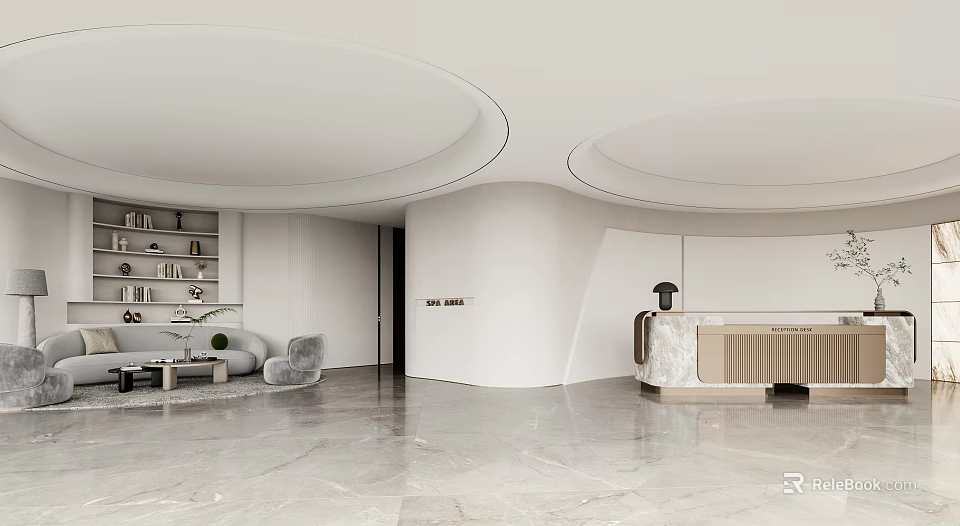 Modern Luxury Beauty Hair Salon Interior With Styling Stations And Elegant Decor 3d model 