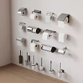 Wall Mounted Bathroom Accessories With Toilet Paper Holders And Brush Holders