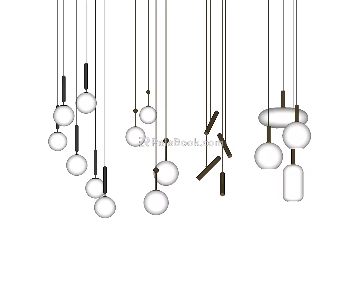 Modern Chandelier Simple Chandelier Combination 3d model