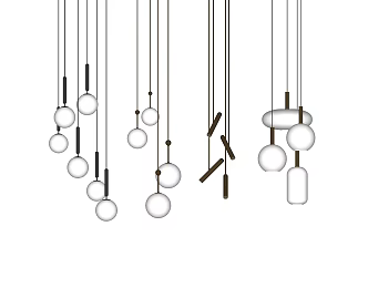 Modern Chandelier Simple Chandelier Combination 3d model
