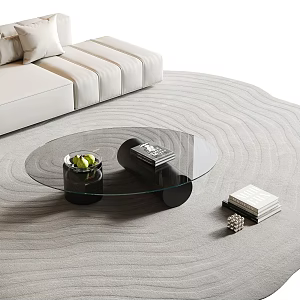 Special-shaped coffee table glass coffee table round coffee table minimalist coffee table book ornaments 3d model