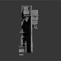 Industrial Equipment Featuring Metal Structure Detailed Piping System And Mechanical Valves