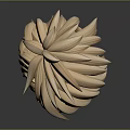 3D Head Model With Facial Organs And Brown Short Hair On White Base