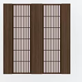 Elegant Classic Wooden Sliding Doors With Grid Pattern For Home Interior 3d model