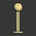Elegant Gold Floor Lamp With Spherical Shade And Column Base Design 3d model
