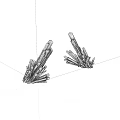 Silver Abstract Crystal Sculptural Decorative Pair On White Surface