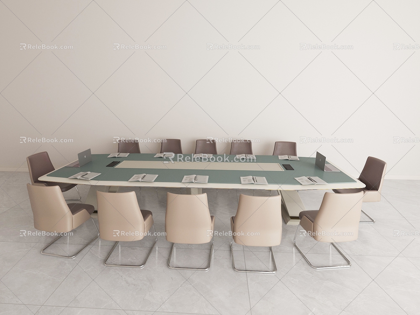 Conference table and chair combination model