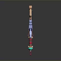Decorative Fantasy Weapon With Intricate Patterns Pink Blue Green Gems And Tassel