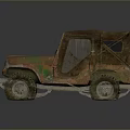 Old Rusty Vintage Off Road Vehicle With Brown Green Patina And Large Tires