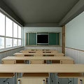 Modern Classroom Training Classroom and Corridor 3d model