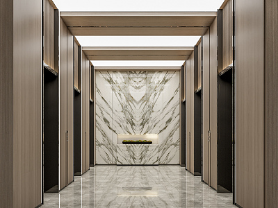 modern elevator hall model