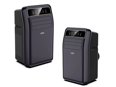 Modern Black Air Conditioner Fans With Digital Display And Compact Design 3d model