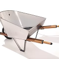 Industrial Wheelbarrow With Stainless Steel Body And Wooden Handles For Heavy Duty Use