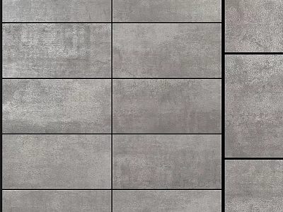 Gray Textured Tile Components For Modern Interior Wall And Floor Design 3d model