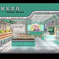 Fresh Modern Dessert Shop Interior With Green White Decor Dessert Displays And Display Cases
