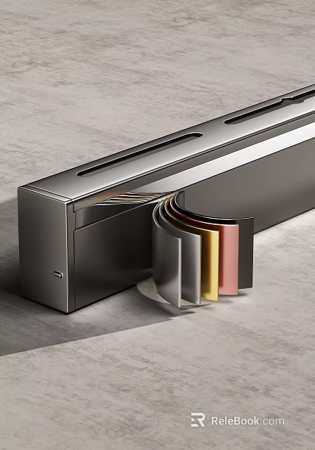 Modern Stainless Steel Device With Sliding Multi Colored Panels And Sleek Design 3d model 