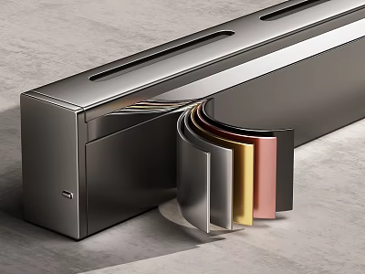 Modern Stainless Steel Device With Sliding Multi Colored Panels And Sleek Design 3d model