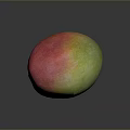 Fresh Ripe Mango With Vibrant Red Yellow Green Colors On Dark Background