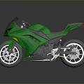 Green Modern Sporty Motorcycle With Sleek Design Silver Wheels And Gray Seat