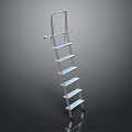 Silver Metal Multi Step Ladder With Handrail Sturdy Design For Indoor Outdoor Use